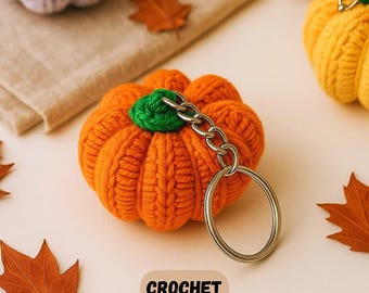 Kürbis Schlüsselanhänger Muster |  Mini Amigurumi Taschenanhänger & Autoanhänger PDF