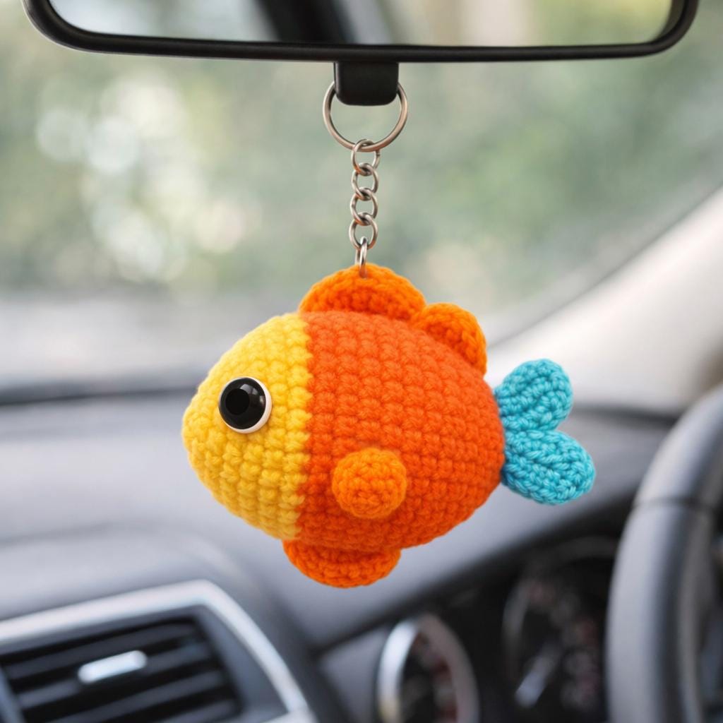 Fish Keychain Pattern Crochet Fish Keychain Pattern | Amigurumi Fish Bag Charm & Car Hanger ...