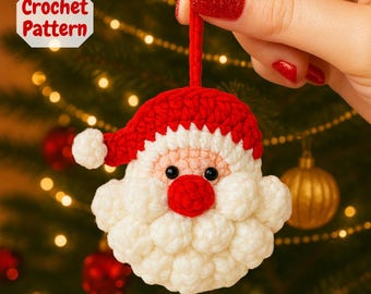 Häkelanleitung für Weihnachtsschmuck | Mini-Weihnachtsmann-Schlüsselanhänger (PDF)