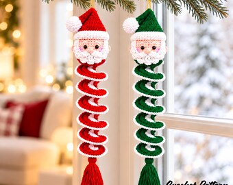 Santa Claus Wind Spinner Crochet Pattern PDF | Christmas Spiral Ornament | Holiday Hanging Decor | Instant Download