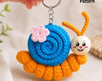 Crochet Snail Keychain Muster | Amigurumi Taschenanhänger & Autoanhänger PDF
