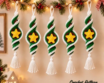 Christmas Crochet Wind Spinner Pattern PDF | Festive Spiral Hanging Ornament, Holiday Home Decor Tutorial