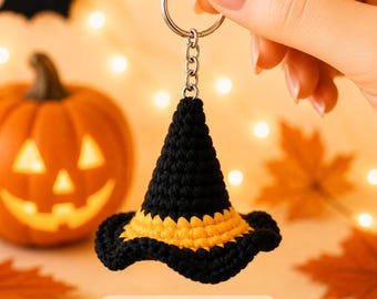 Häkelanleitung für einen Hexenhut, Mini-Halloween-Deko, Amigurumi-Accessoire (PDF-Download)