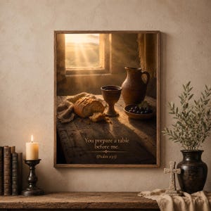 A Place at His Table Wall Art | Psalm 23:5 Christian Printable
