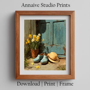 Pintura vintage, arte antiguo, lámina de naturaleza muerta, arte floral para pared, decoración de jardín, descarga digital