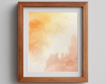 Abstract Watercolor Painting - Bright Airy Minimal Print, Warm Neutral Tones, Soft Gradient Digital Art, Modern Art Printable 478