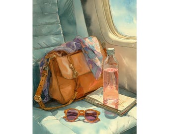 Watercolor Artwork for Travel Inspiration Wall Art Girly Poster