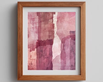 Floral Abstract Muted Wall Art Watercolor Print Romantic Boho Digital Download
