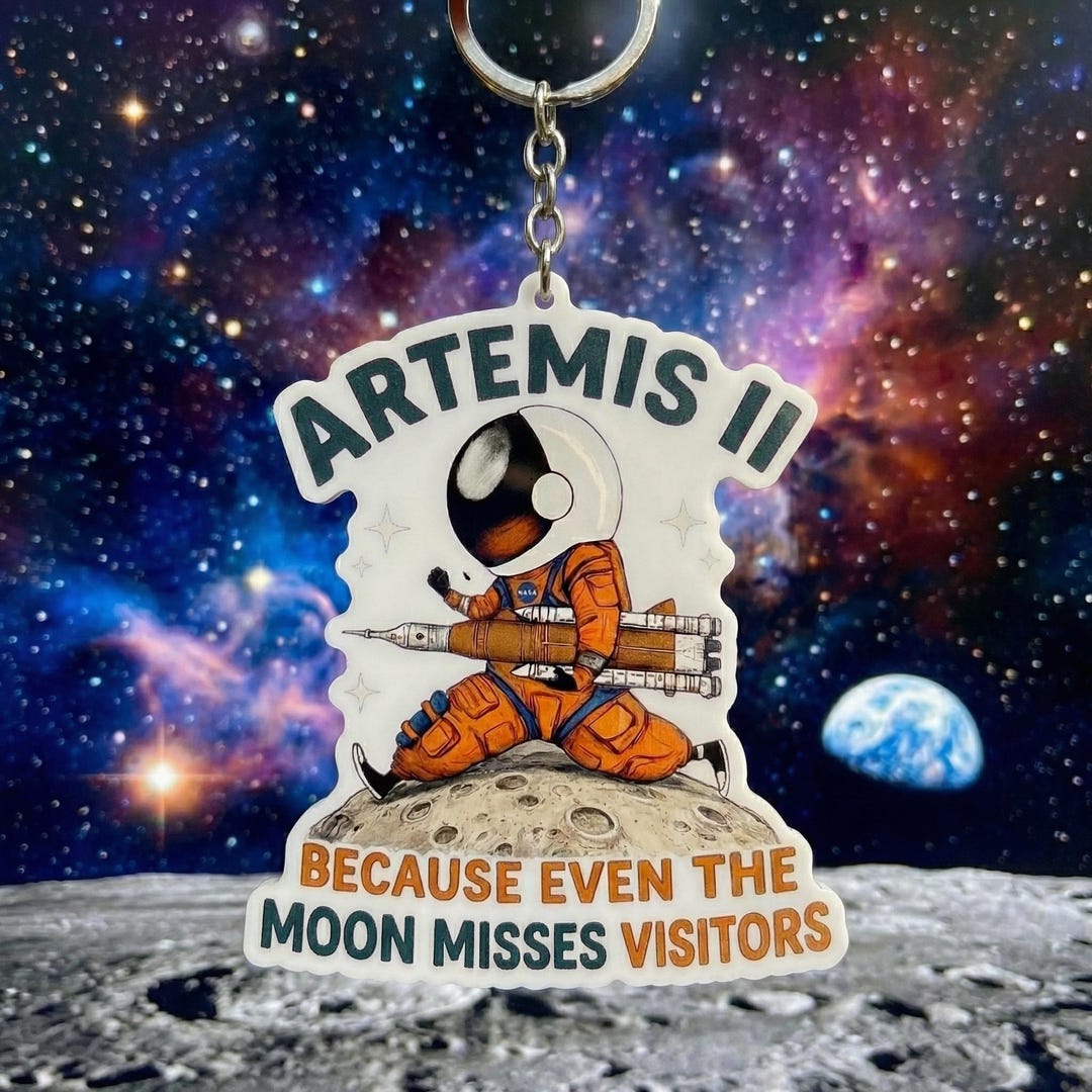 Mission Key Chain Artemis II Keychain, NASA Space Mission Keychain, Moon Mission Keyring ...