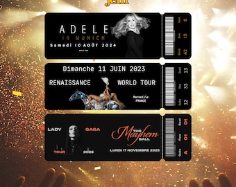 Billet de concert personnalisé