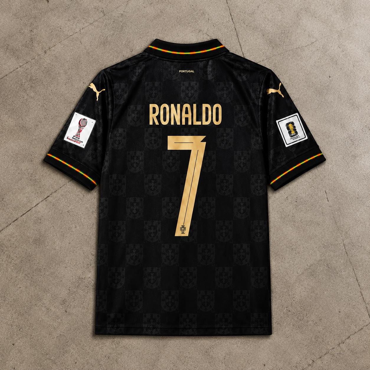 Cristiano Ronaldo #7 Portugal Black Football Jersey, CR7 