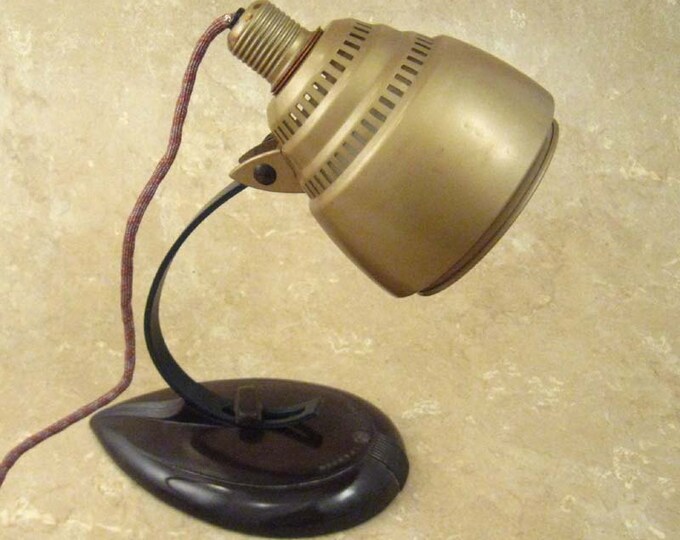 Vintage Machine Age Desk Lamp Bakelite Steel Adjustable Etsy