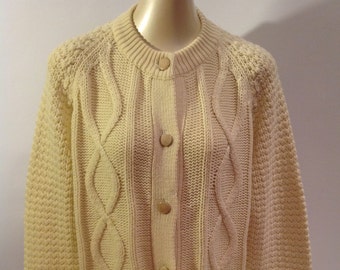 Nostalgic 60s Cableknit Soft Cardigan