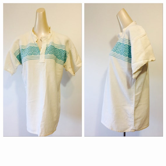 1970s Gauzy Cotton Bohemian shirt - image 1