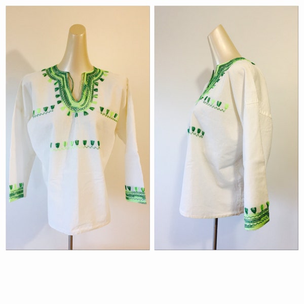 Groovy 1960s Bohemian Cotton Pullover Top