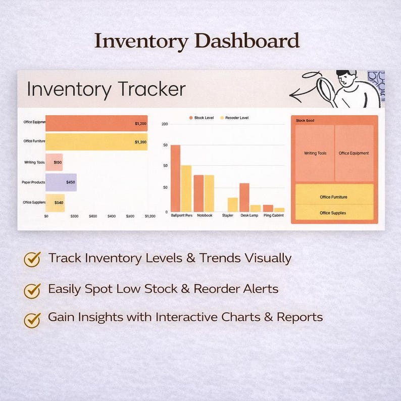 Canva Inventory Tracker Template for Small Business | Easy Stock ...
