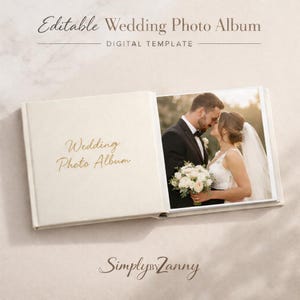 Editable Wedding Photo Album Template | 30 Page Photo Book | Digital Download