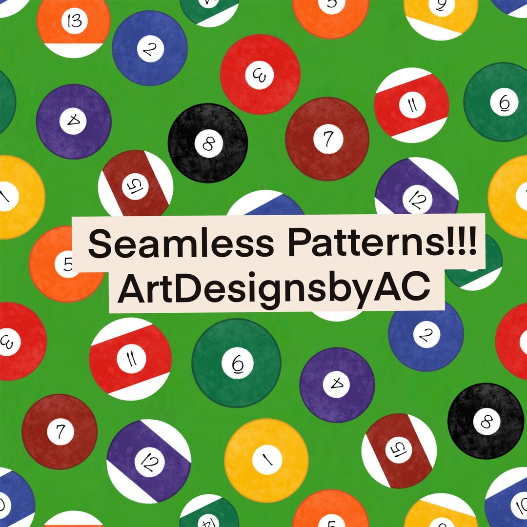 Billiards Pool Ball Seamless Pattern - Etsy