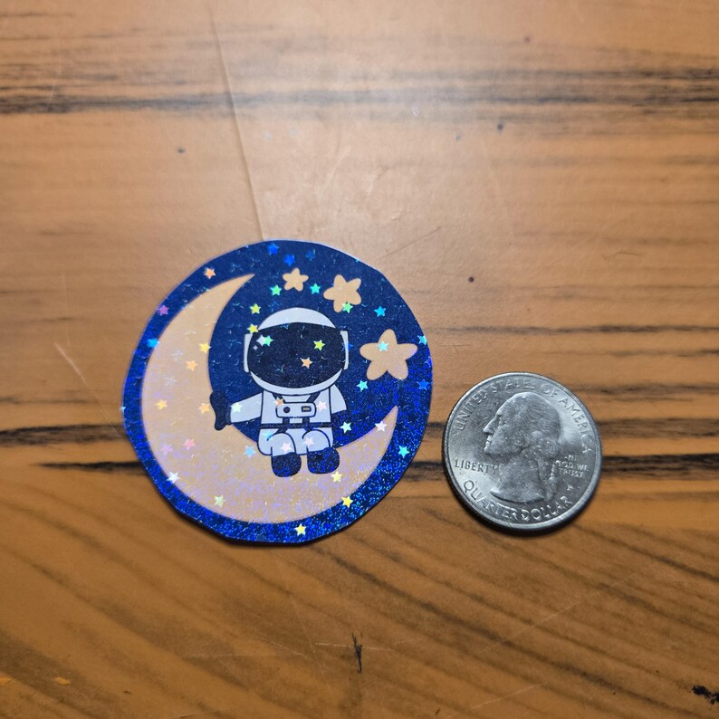 First Aid Sticker Moon Astronaut on Moon Sticker With Star Holograph - Etsy