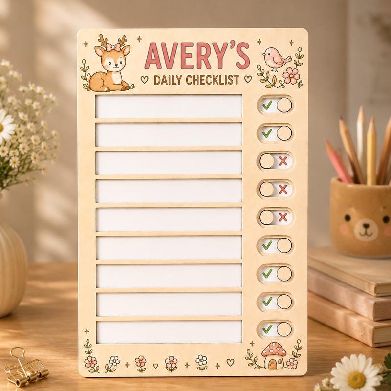 Wood Acrylic Chore Chart - Etsy