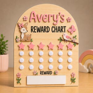 Personalized Reward Chart for Kids, Custom Reward Chore Chart, Magnetic Behavior Reward Chart