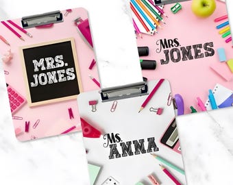 Personalized Name Teacher Back To School Gift, Custom Pencil Teacher Acrylic Paper Clipboard, Back to School Gift for Teacher, End Of Year