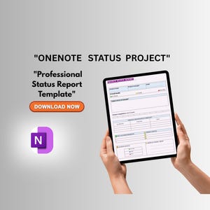project Management| OneNote Project Status Template |  Project tracker & Task Tracking for Business