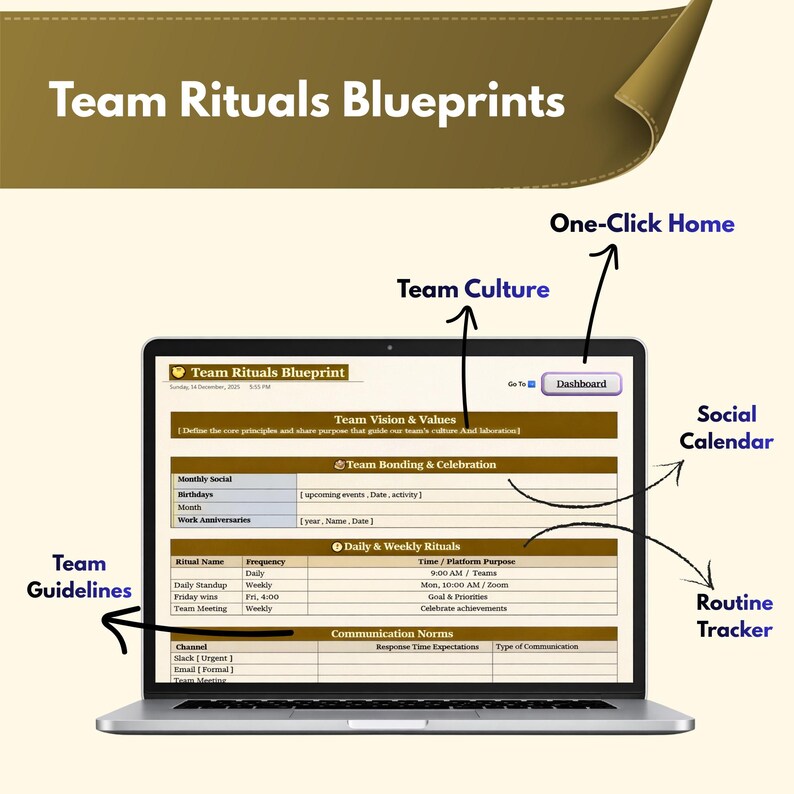 Onenote Team Management Template for Managers | Gold Executive ...