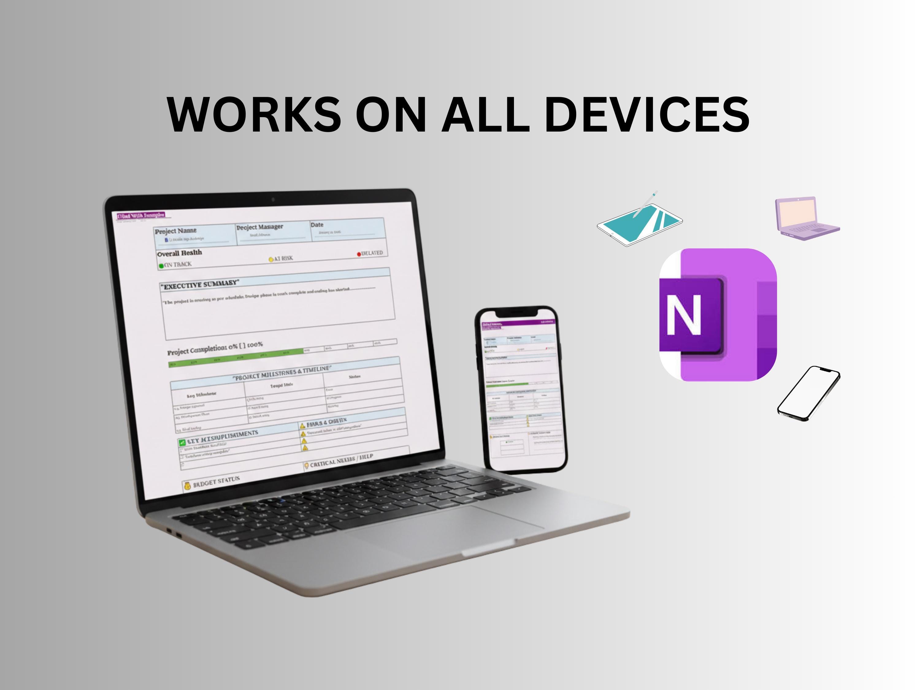 Project Management| Onenote Project Status Template | Project Tracker ...