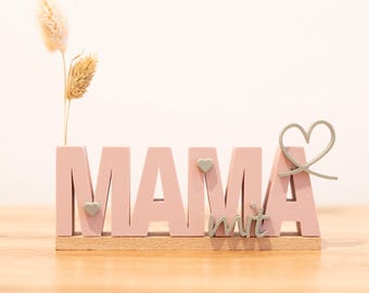 MAMA with Heart – Personalized thank you gift for mom, Mother's Day decoration, engraved oak wood, gift for birth, thank you MAMA
