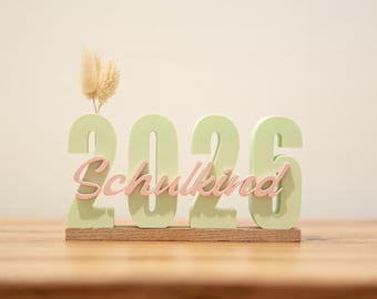 Regalo personalizado para la vuelta al cole 2026 | Impresión 3D de un niño en madera de roble | Nombre y fecha grabados | Decoración de recuerdo del primer día de clase