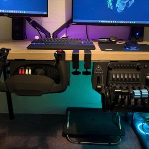 Planetwd Login Terbaru Honeycomb Alpha and Bravo Mounts for Flight Sim | Under Desk Yoke and Throttle Mounting System for Cockpit Setup and Sim Rig Gear image 1