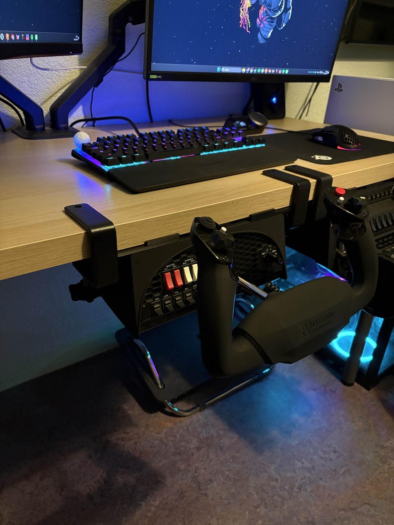 Planetwd Login Terbaru Honeycomb Alpha and Bravo Mounts for Flight Sim | Under Desk Yoke and Throttle Mounting System for Cockpit Setup and Sim Rig Gear image 3
