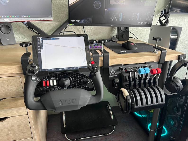 Honeycomb Alpha Bravo Under Desk Mount with iPad Holder image 1