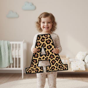 Leopard Print Wooden Letter Sign for Wall, Door or Home Decor