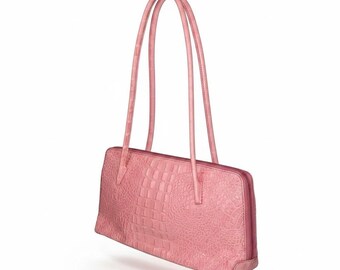 Wilson Leather Alligator Pelle Studio Bag Purse Italian Pink Leather Y2K Chic