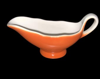 Vintage Restaurant Ware Pink Sauce or Gravy Boat Jackson China 7" Circa 1960s