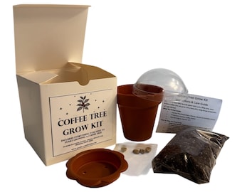 Colombian Arabica Coffee Tree Grow Kit- With Specialized Soil & Fresh single source Seeds