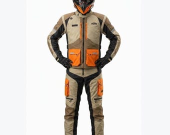 Traje de moto KTM Power Wear Defender para hombre, chaqueta y pantalón de malla Cordura para turismo, con protecciones CE, ideal como regalo para motociclistas.