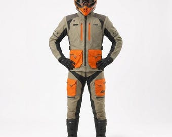 Traje de moto KTM Power Wear Defender para hombre, chaqueta y pantalón de malla Cordura para turismo, con protecciones CE, ideal como regalo para motociclistas.