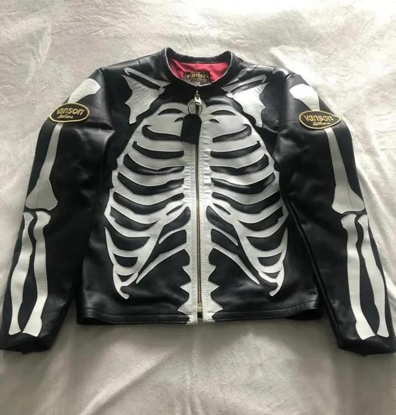 VANSON スケルトン ライダースジャケット Vanson Leather Skeleton Jacket Black Leather Motorcycle Jacket