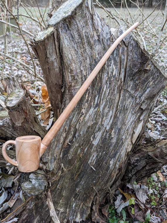 long stem tobacco pipe Wizard Churchwarden Smoking Smooth Purple Lattice Apple Bowl-Long Stem Meerschaum