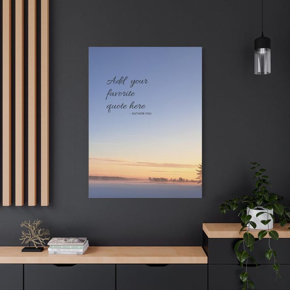 Wallart minimalist calm design Winter Sunset Landscape Matte Canvas, Stretched 1.25" | Custom Quote Option