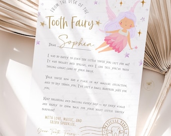 Tooth Fairy Letter Lost Tooth Editable Tooth Fairy Note For Girl Boy Tooth Fairy Note For First Tooth Fairy Template Instant Download ZF1