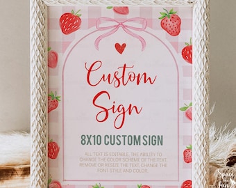 EDITABLE Berry Custom Sign, Baby Shower, Bridal Shower, Birthday Signs,  For food, Drinks, gifts, Mimosa bar, Card gift, Download BK1