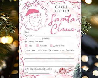 Letter to Santa, Santa Wish List Letters, Christmas Letter, The Desk of Santa Christmas Eve, North Pole Mail Editable Template download XP1