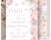Baby in Bloom Baby Shower Invitation, Garden Wildflower Invite Party EDITABLE Printable Template Digital Downlo U7