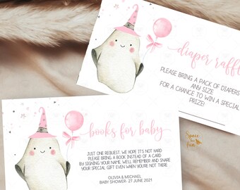 Little Boo Baby Shower Games, Books for Baby, Diaper Raffle Cards (Editable Digital Download) BBB3