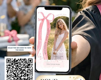 Graduation party Web Invitation with RSVP Guest Tracker, Editable Canva Website, Text Message Evite College High School Grad Digital WSC1