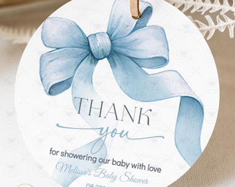 Balise Fafor pour baby shower avec noeud, modèle modifiable d'invitation pour le brunch, téléchargement numérique imprimable